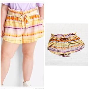 NEW Future Collective Gabriella Karefa-Johnson tie dye paperbag shorts